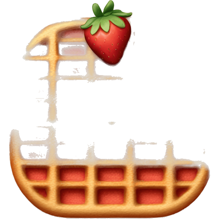 Strawberry waffle emoji