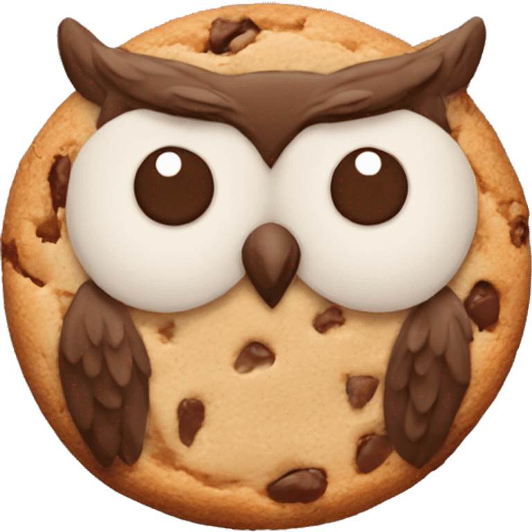 one Cookie in the shape of an owl emoji