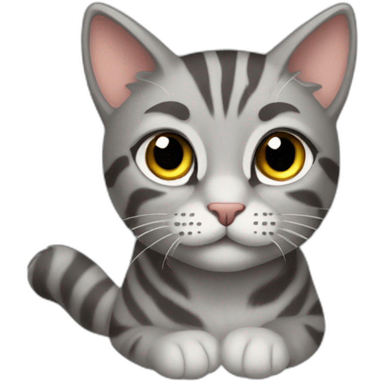 cute gray tabby cat emoji