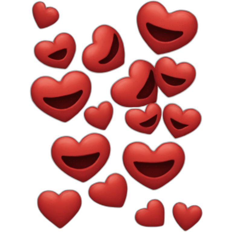 Cœur rouge sur fond noir emoji