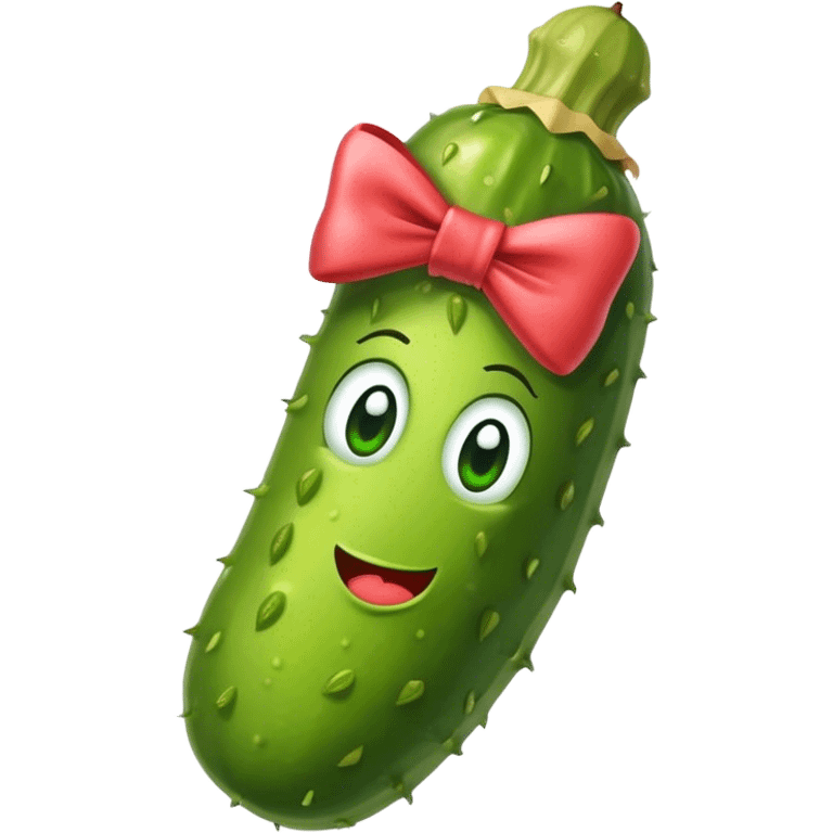 Pickle with a bow emoji