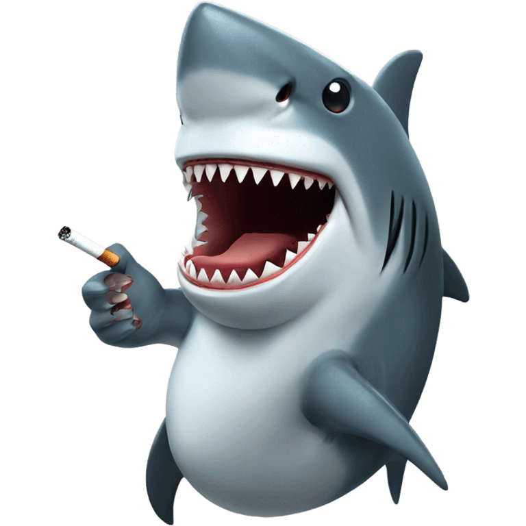 Shark smoking a cigarette emoji