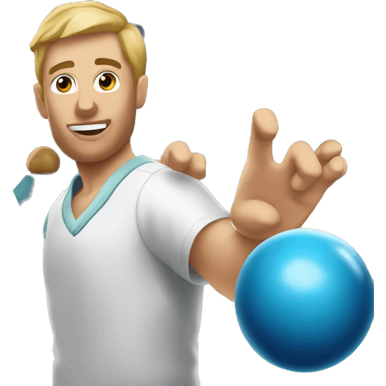 white man with a long arm throwing bowling ball  emoji