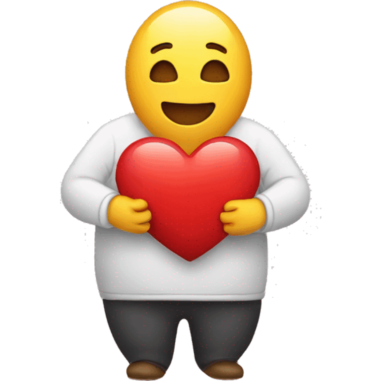 Emoji holding heart emoji