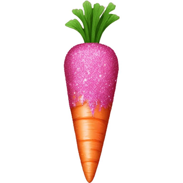 Pink carrot with glitter  emoji