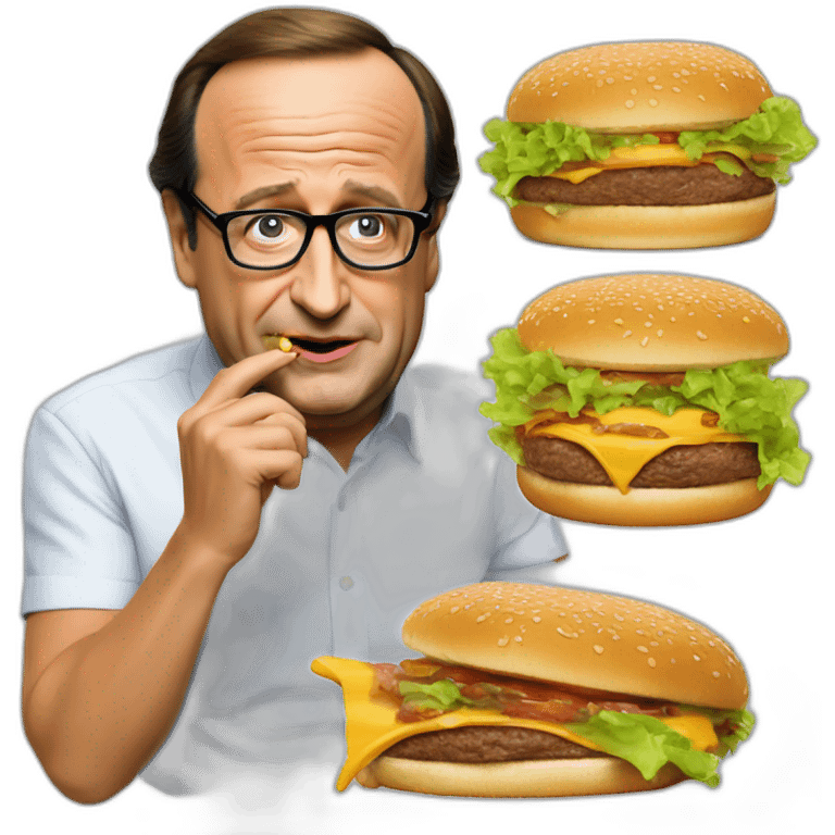 francois hollande eat burger emoji