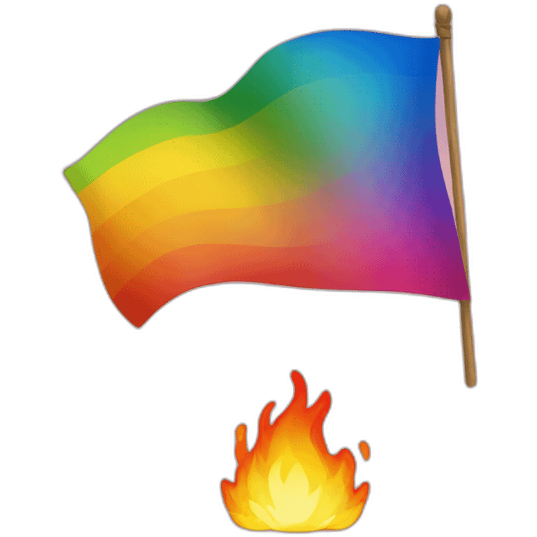 Burning rainbow flag emoji