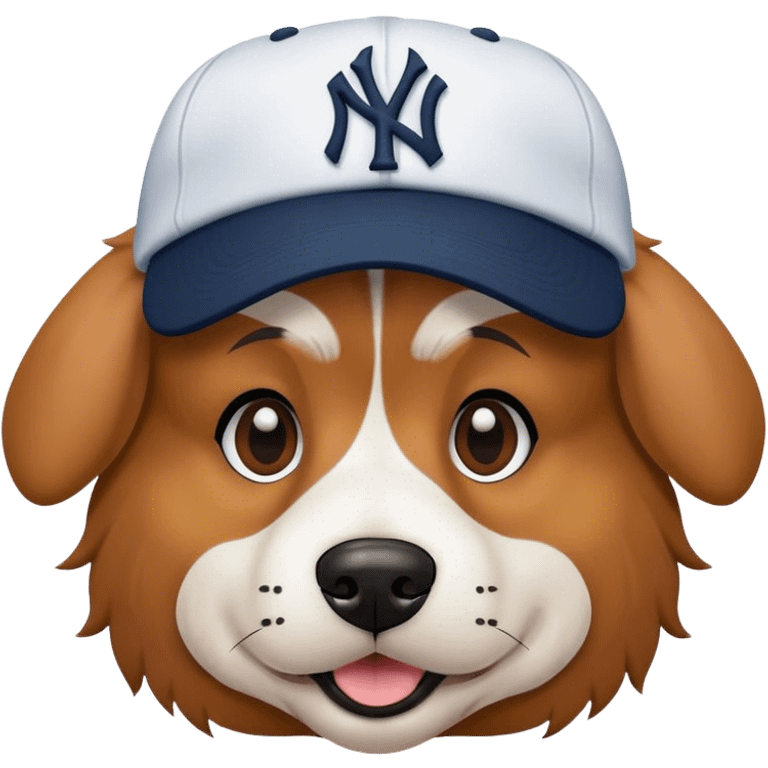 Dog with Yankees hat emoji