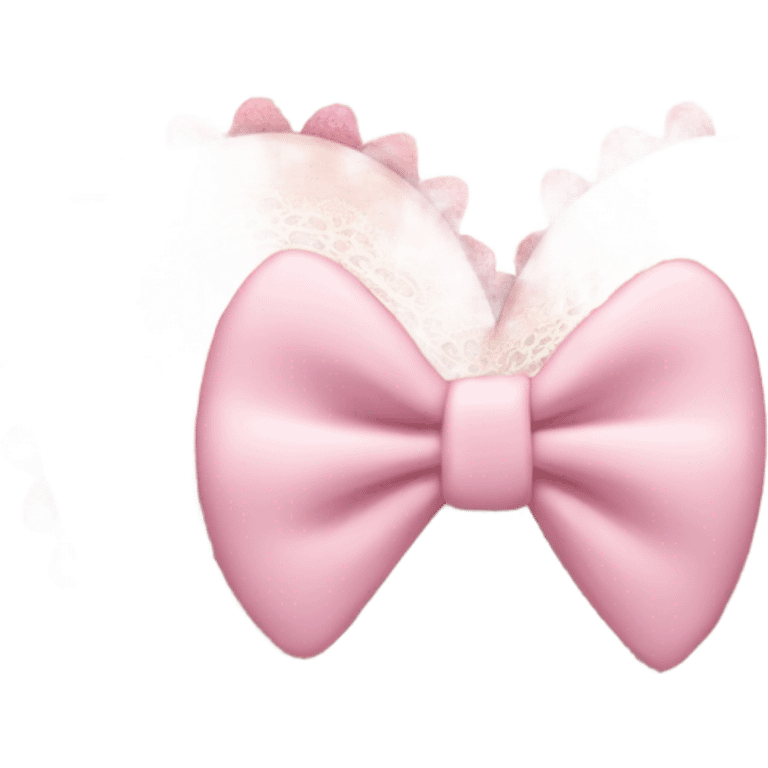 light pink heart with bow with lace and frills  emoji