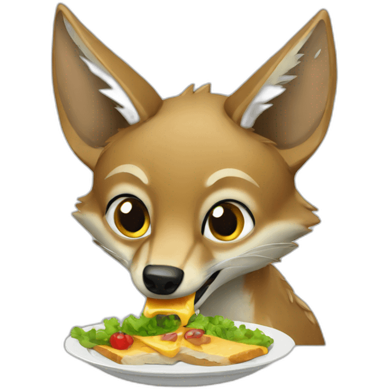 Jackal eating lunch  emoji