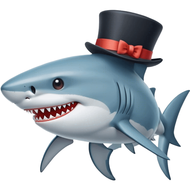 shark with tophat emoji