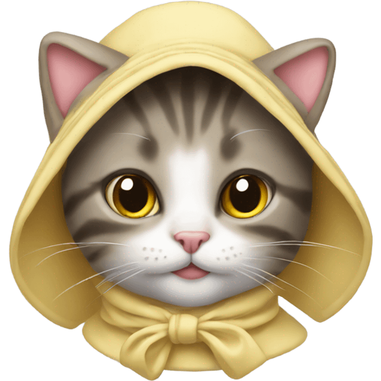 cat wearing a bonnet emoji