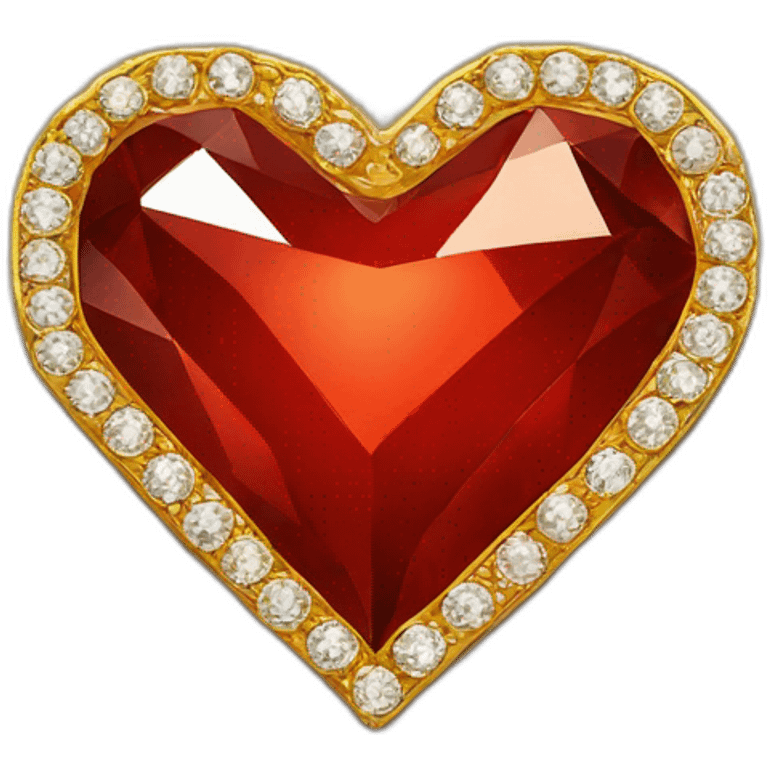 Red heart diamond with gold border emoji