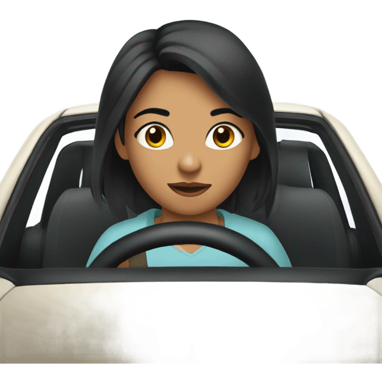 Black haired girl driving emoji