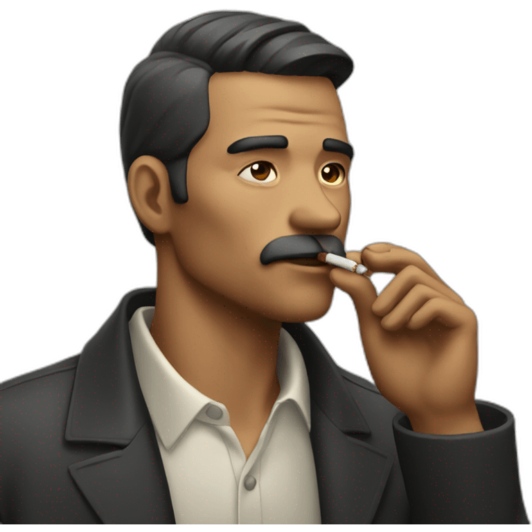 a man smoking emoji