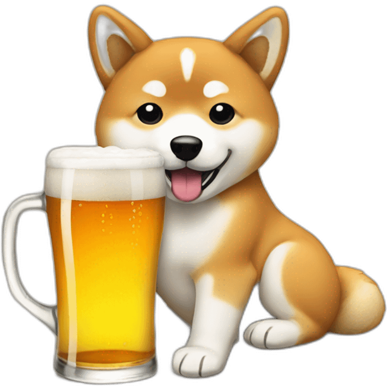 drinking beer shiba emoji