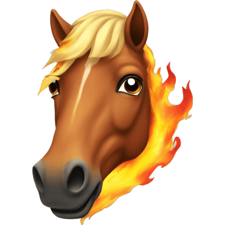 Horse with fire emoji