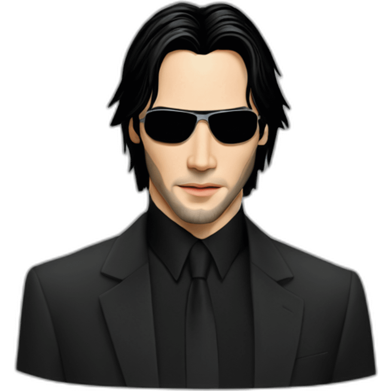 young keanu reeves as neo matrix emoji