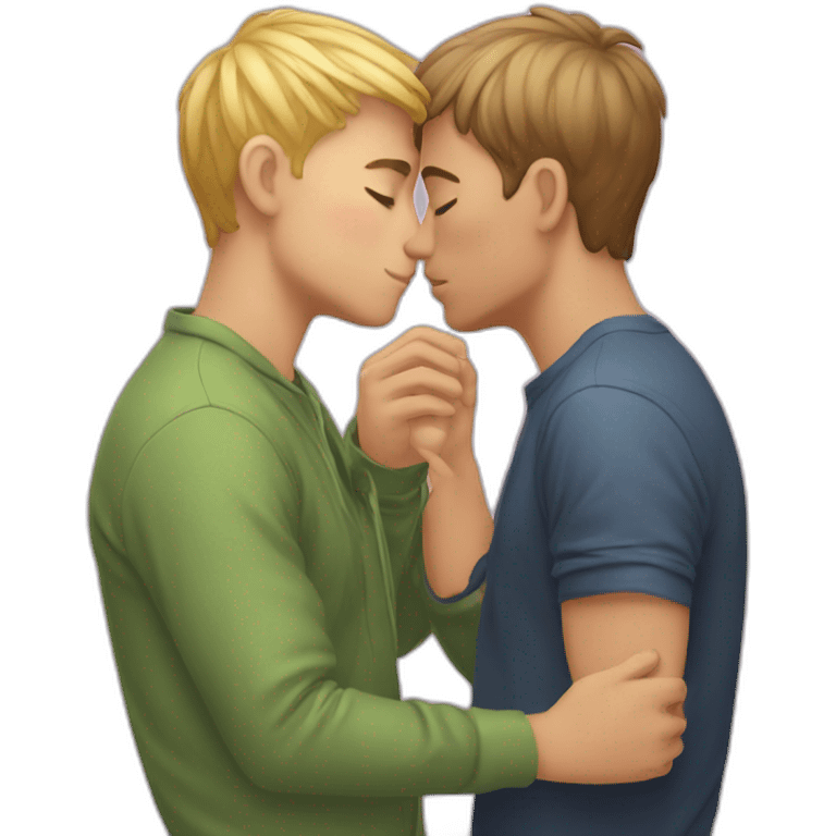 Gay boys kissing emoji