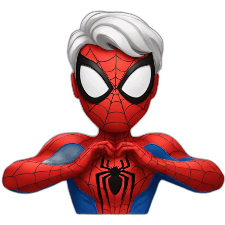 Spiderman Who make a heart with his hands  emoji