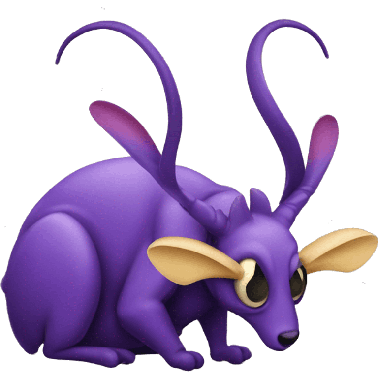 bug eating purple Aardvark emoji