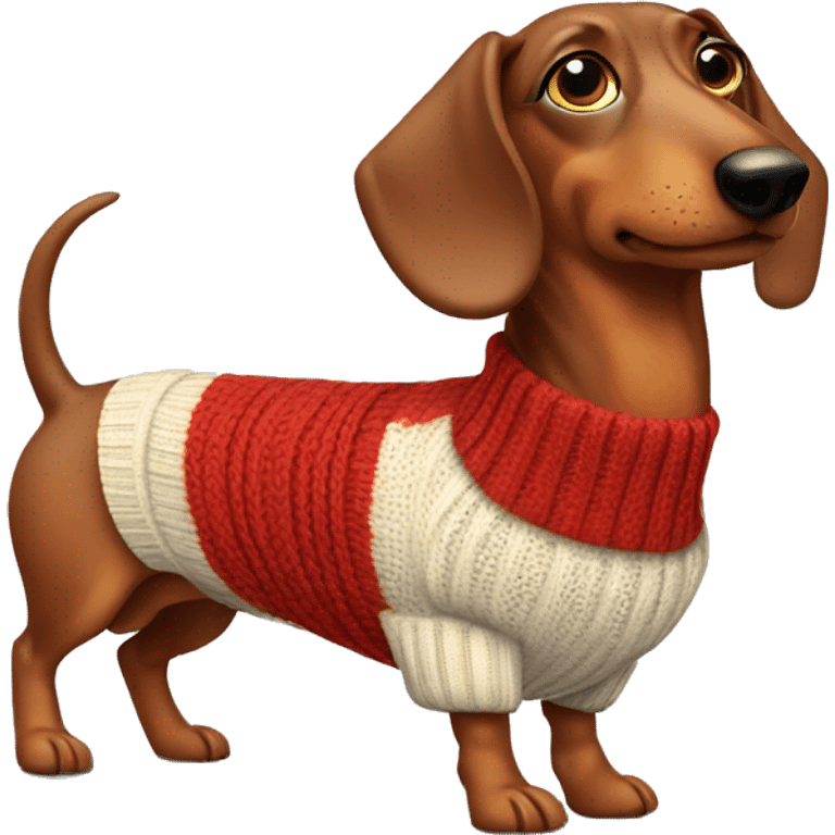 Sausage dog with a sweater emoji