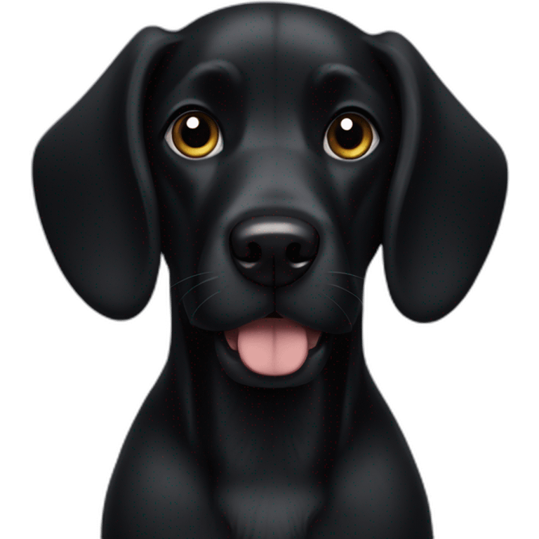 Black dog with floppy long ears emoji