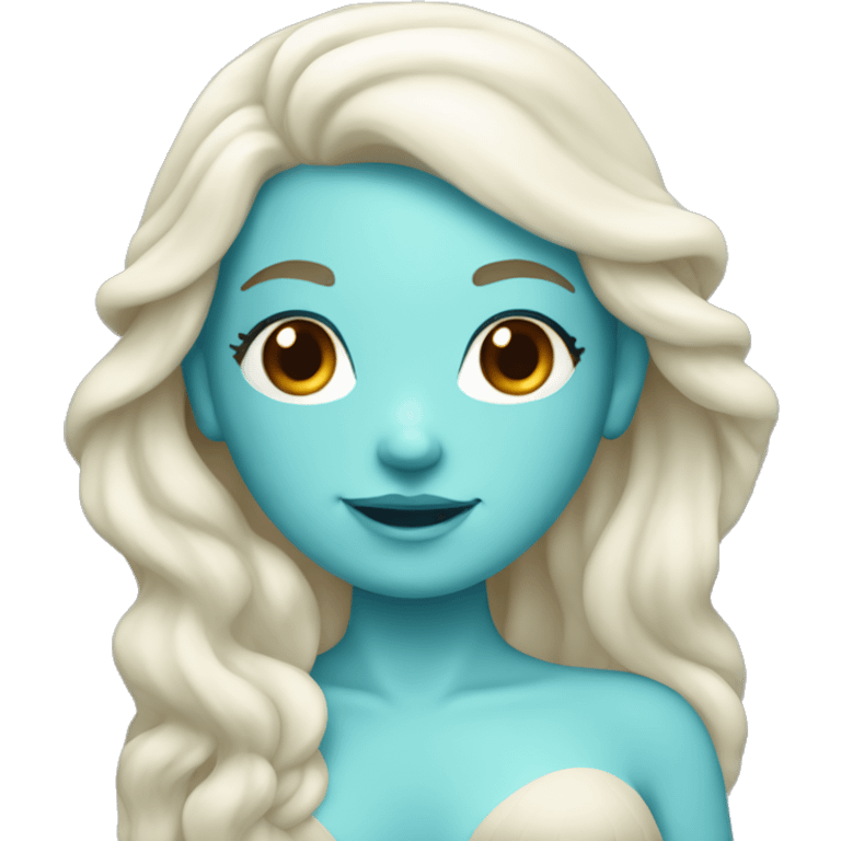 mermaid with pale skin and blue hair emoji