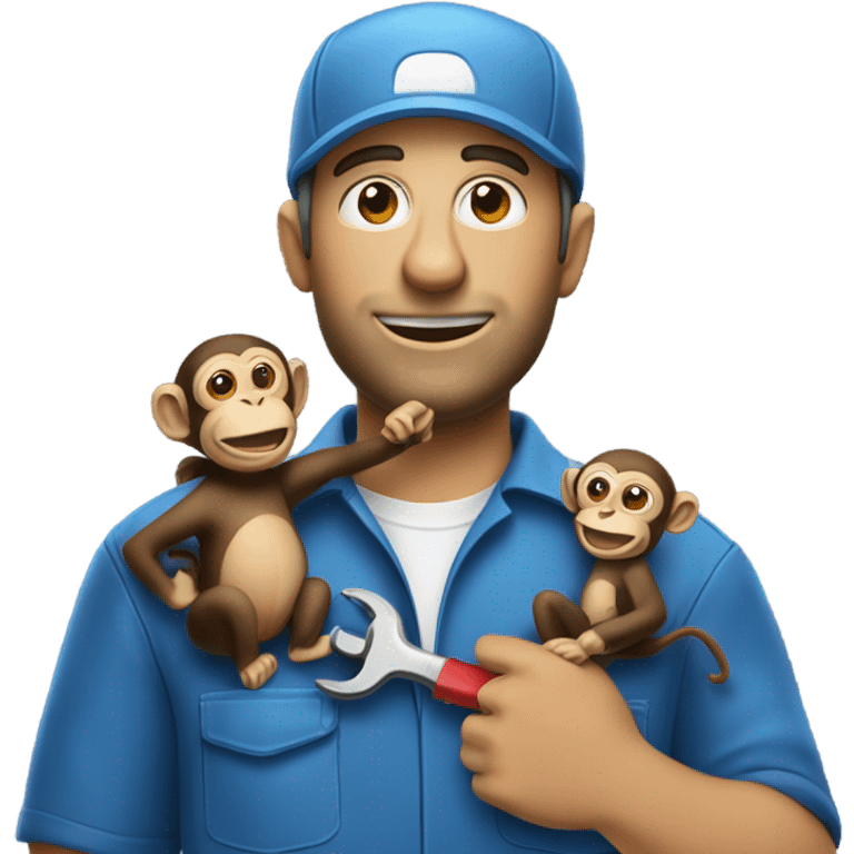 Mechanic with monkey face emoji