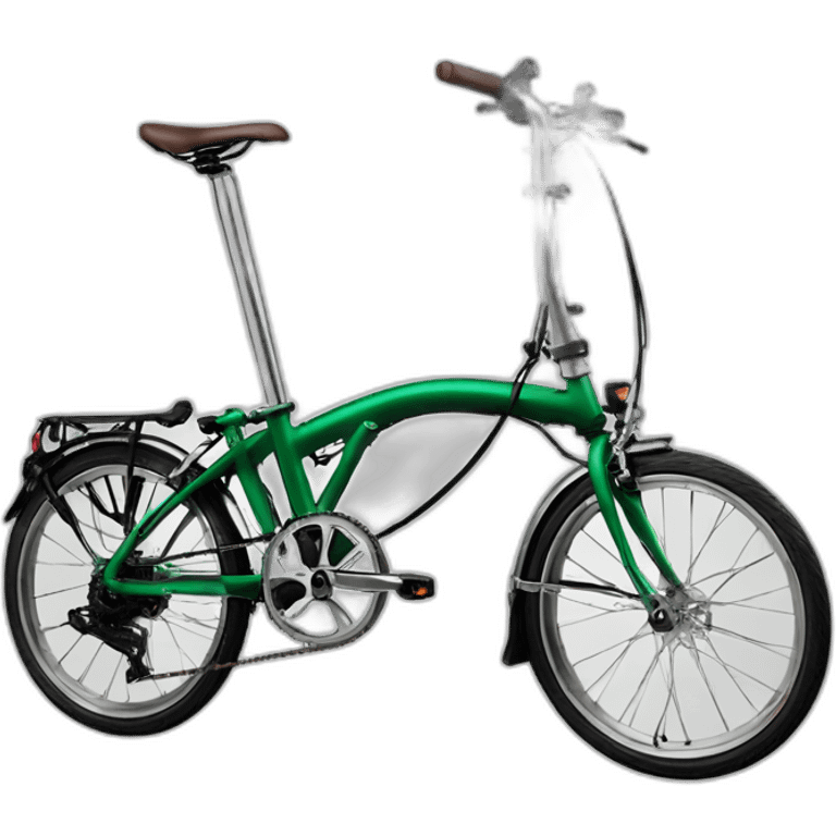 mocha-green Brompton bike, side look emoji