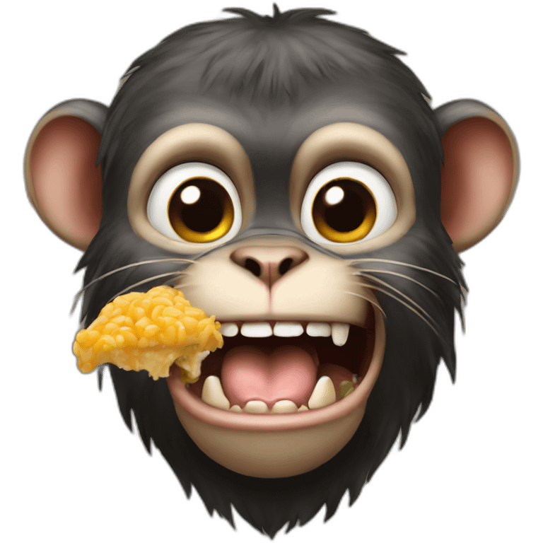 Mutation monkey eating cat emoji