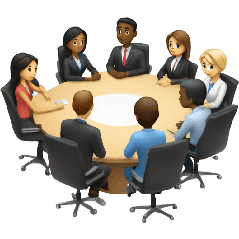 business people sitting at a round table  emoji