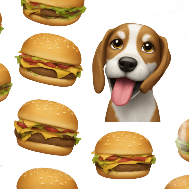 dog eating a burger emoji