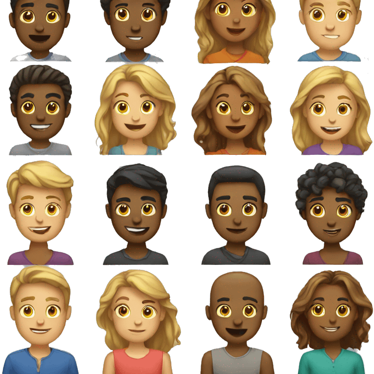 group of people with different emotions emoji