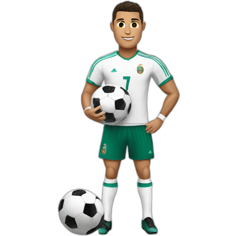 Cristiano Ronaldo with football emoji