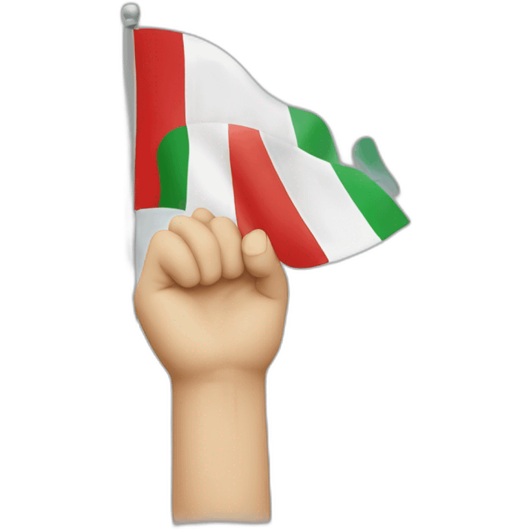 White Hand holding italian flag emoji