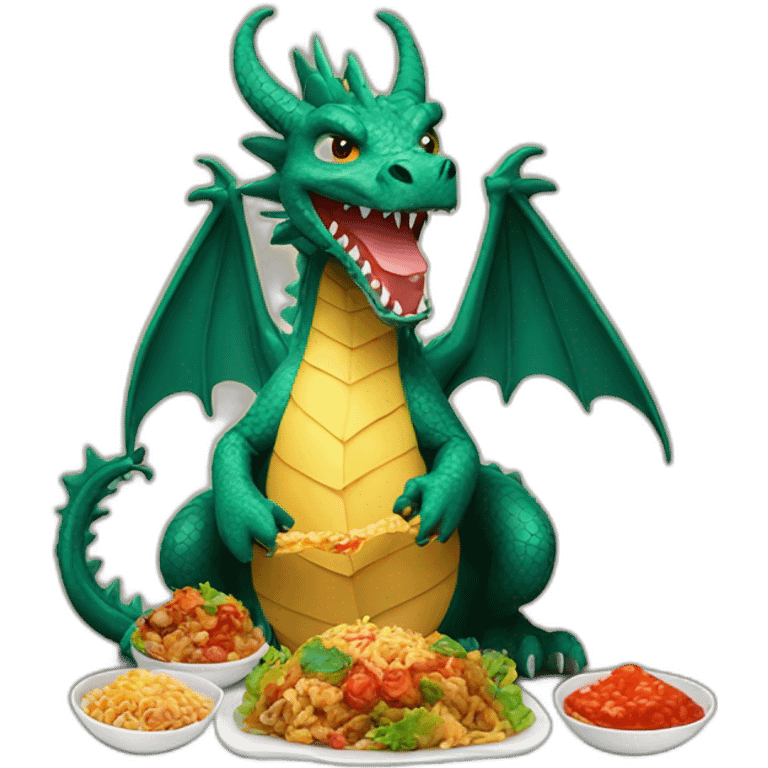 dragon eats Turkish food emoji