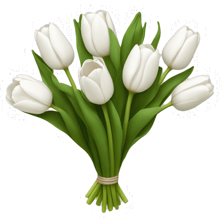 white tulip bouquet  emoji