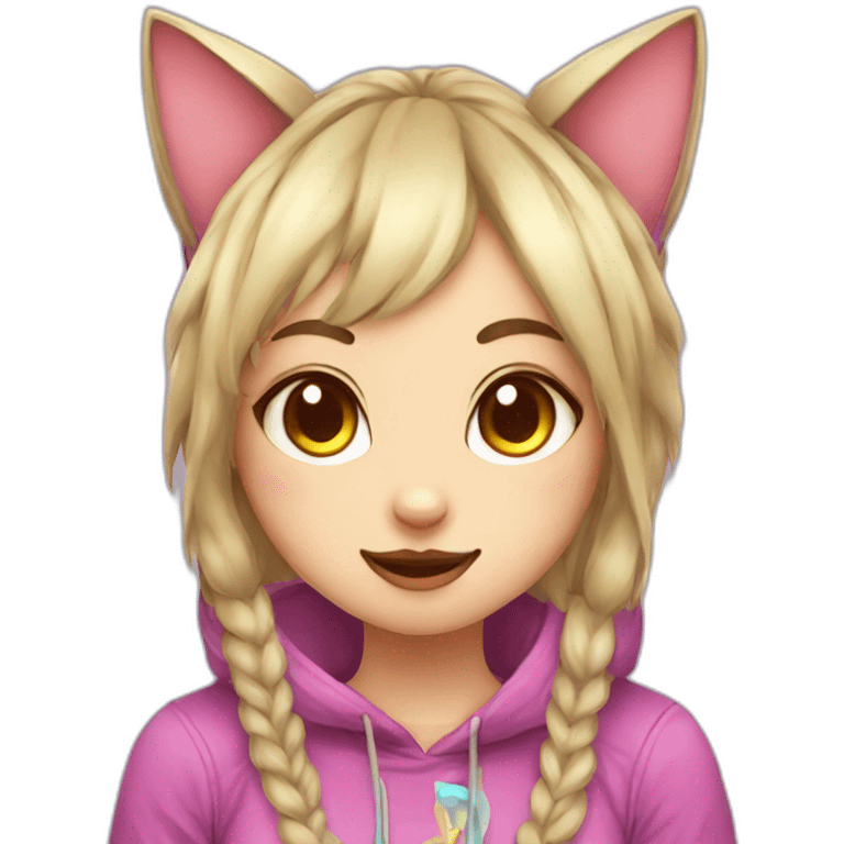 gamer kawaii cat girl emoji