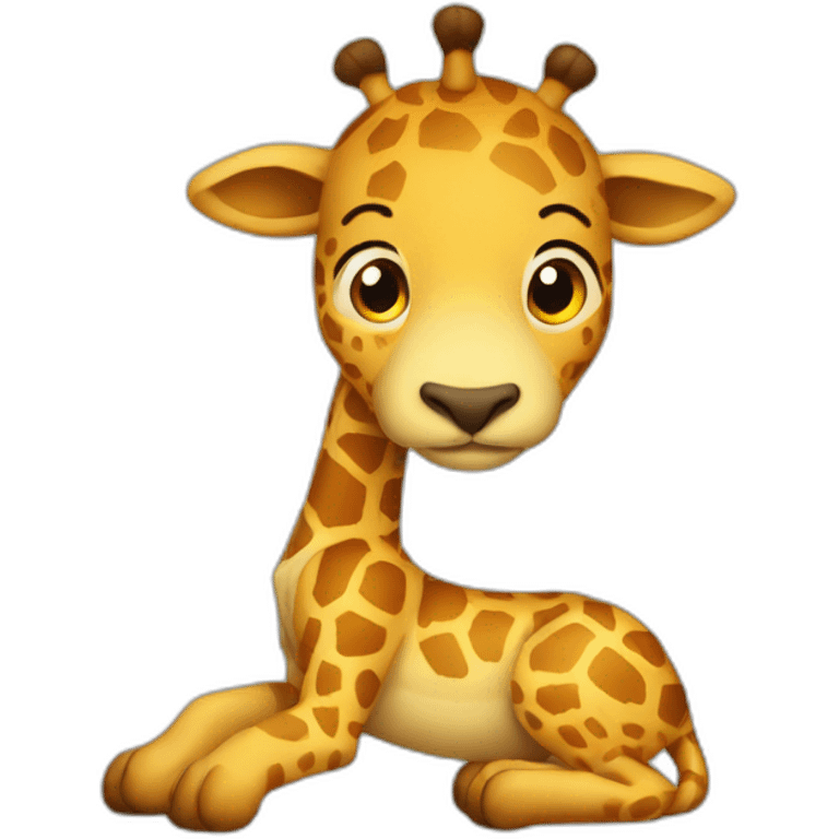 Une Girafe Sur Un Lion emoji