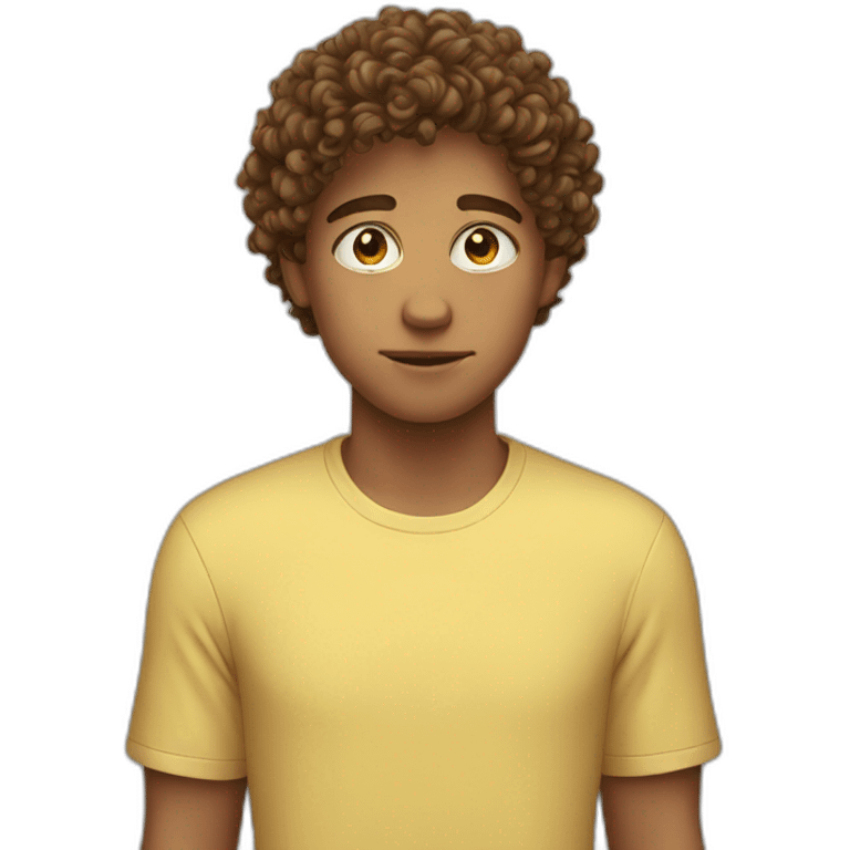 Only head. 17 year old boy. Curly hear emoji