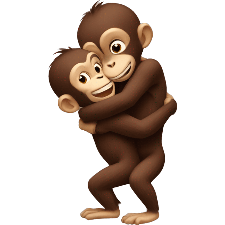 Monkies hug emoji