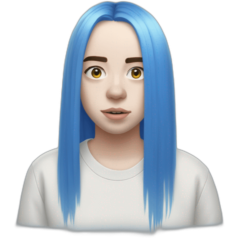 Billie eilish cheveux bleu emoji