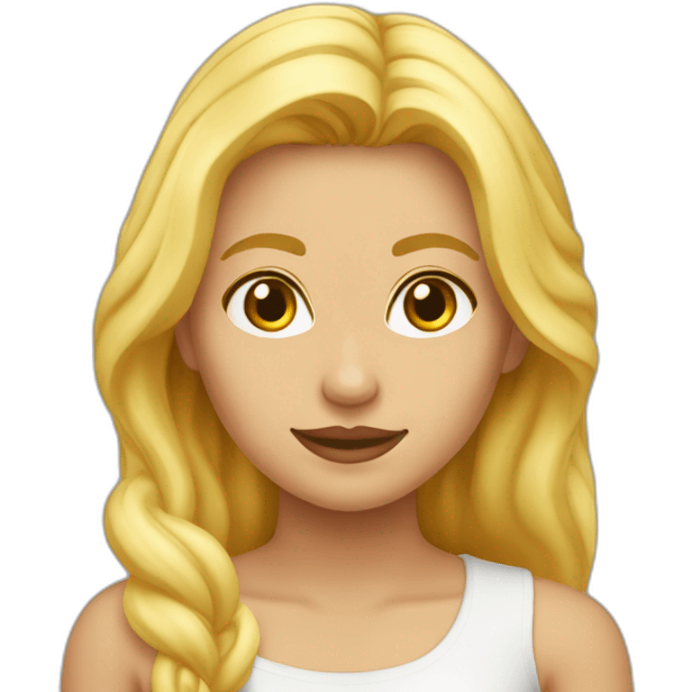 mujer bajita rubia rizosa graciosa emoji