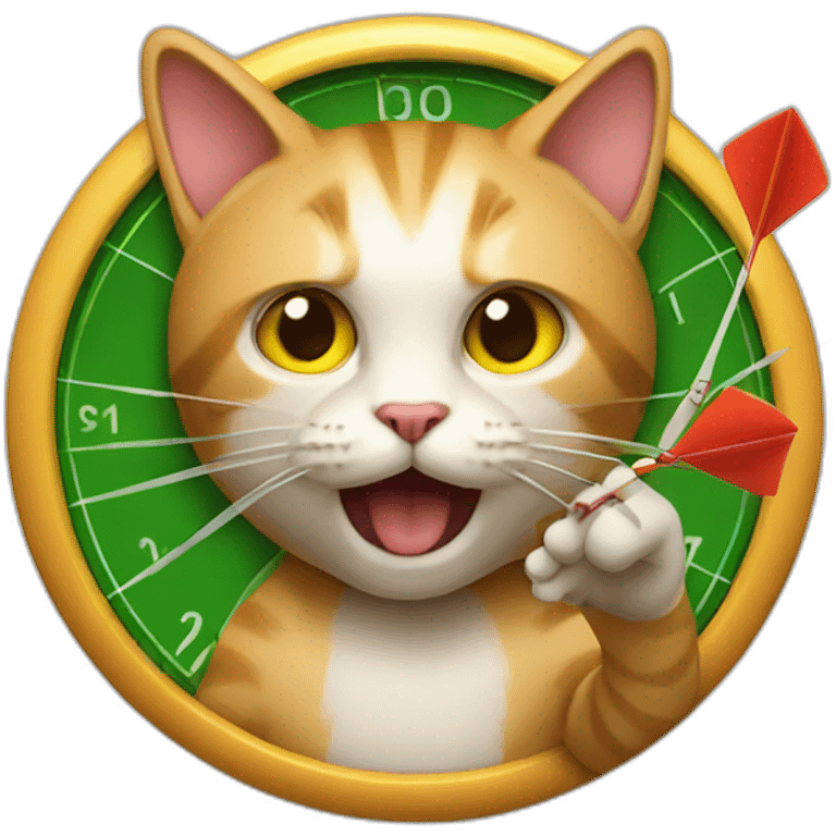 Cat playing dart emoji