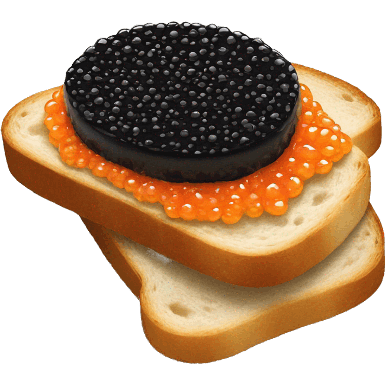 Black caviar on a slice of bread  emoji