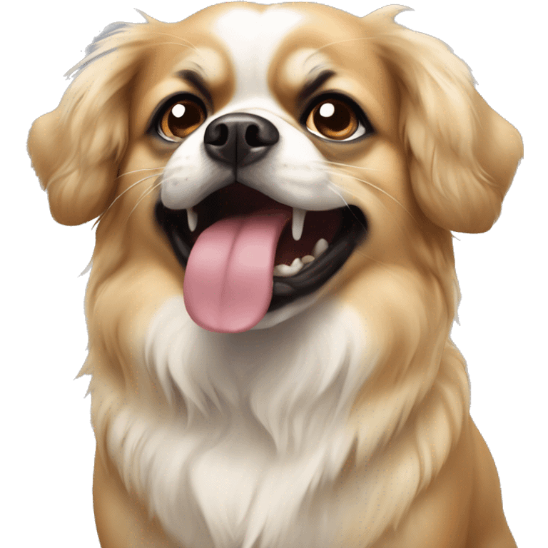 Tan Tibetan spaniel with underbite emoji