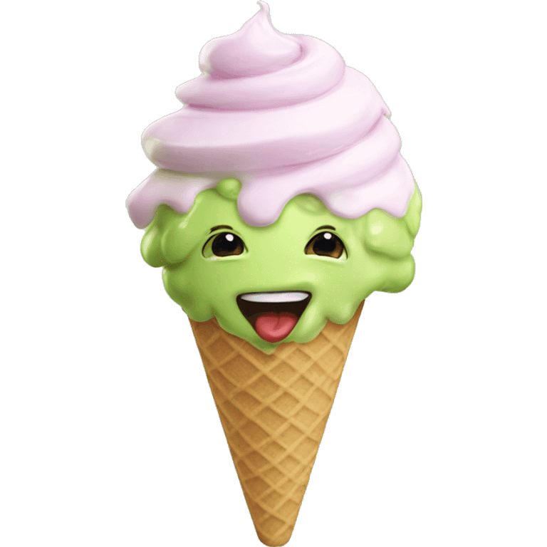 Aesthetic realistic pistachio icecream  emoji