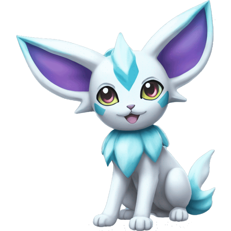 Shiny colorful Glaceon Espeon Pokémon emoji