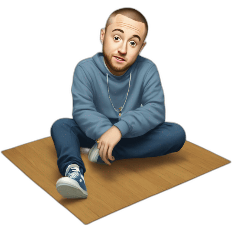 Mac Miller sit on the flor emoji